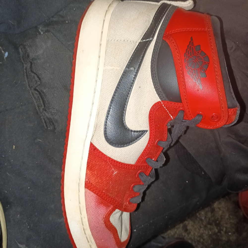 Nike Red and Cream High-Top Sneakers